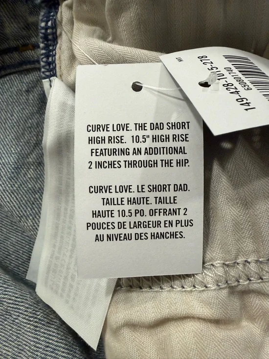 Abercrombie & Fitch Curve Love Dad Shorts High Rise Distressed Denim Size 37 NWT - Picture 8 of 11